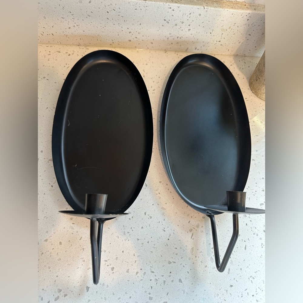 Black Metal Wall Candle Holders